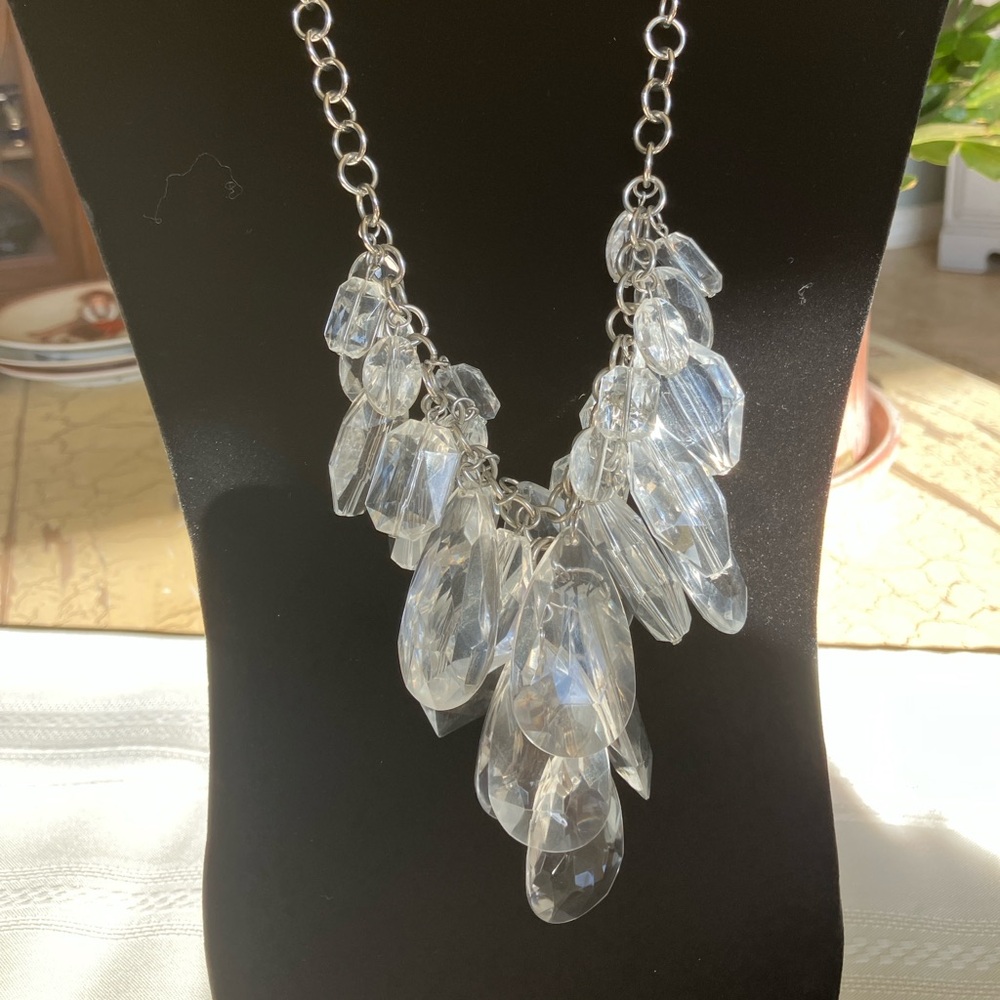 R.J. Graziano Silver Necklace with Clear Accents
